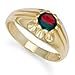 Jewelco London 9ct Solid gold hand finished men's garnet set solitaire Ring