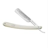Large Straight Razor, White Synthetic Handle