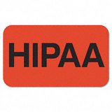 Medical Labels for HIPPA, 1-1/2 x 7/8, Fluorescent Red, 250/Roll