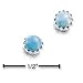 Sterling Silver Turquoise Dot Post Earrings