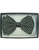 Outer Rebel Fashion Bow Tie- Black with Tiny White Dots