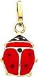 14K Gold Enameled Ladybug Charm