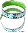 Bangles Silver Pair in Enamelled Painting Handcrafted 60 gms. 2.6 inches