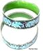 Enamel Jewelry Sterling Silver Bangles Pair 2.6 inches (esbn068)