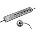 Brennenstuhl Eco-line Steckdosenleiste 6-fach 2.0 m silber mit externem Fu�schalter silber
