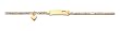 14k 6in Polished Engraveable Figaro Link with Dangling Heart Baby/Child ID Bracelet