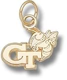 Georgia Tech Yellow Jackets 3/8 GT Buzz Charm - Sterling Silver Jewelry