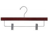Wooden Bottoms Hangers w/Clips Walnut Finish Box of 25
