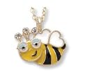 Clearly Charming Gold & European Crystal Bee Pendant Necklace