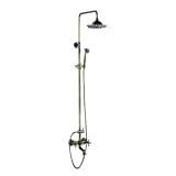 Buy Antique Brass Tub Shower Faucet with 8 Inch Shower Head + Hand Shower