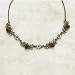 Rose Necklace-Golden - Brass Rose Necklace In Golden Smoked Topaz