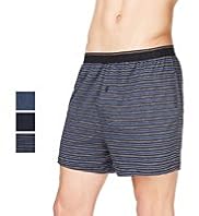 3 Pack Cool & Fresh™ Pure Cotton Knitted Boxers with Stay New™