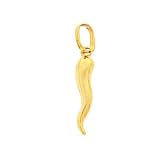 14K Yellow Gold Italian Horn Charm Good Luck Jewelry