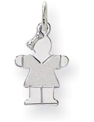 Genuine IceCarats Designer Jewelry Gift 14K White Gold Mini Girl Charm