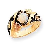 10k Tri-color Black Hills Gold Opal Antiqued Ring - Size 7