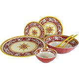 Malaga Red - Le Cadeaux Melamine Dinnerware, 16 PC Set