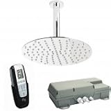 Hudson Reed I-Flow Remote Digital Shower with Round Sheer Fixed Head and Ceiling Arm (300mm)( High Pressure)