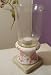 COUNTRY CREAM AND ROSE CERAMIC HURRICANE LAMP