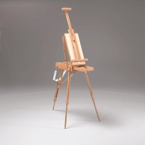 French-Sketch-Box-Easel-Elm-Wood-Finish-Slim-Design-storage-Drawer-field-Easel