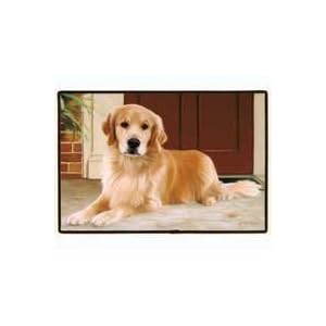 doormat with golden retriever dog image