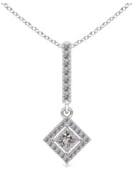 0.44 ct Princess Diamond Dangle Pendant