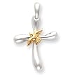 Sterling Silver & Vermeil Dove Cross Pendant