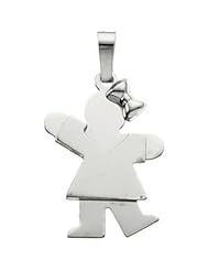 Kids Kiss Girl Pendant 14K Gold White 19561