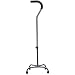 Base Quad Cane with Tab Loc Silencer and Triangular Padded Hand Grip