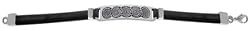 Labyrinth Design Pewter and Rubber Bracelet