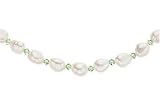 8-9mm Cultured Freshwater Pearl and Peridot Swarovski Crystal Necklace