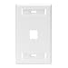 Leviton QuickPort Wallplate with ID Window, Single Gang, 1-Port, 42080-1WS, White