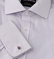 2" Shorter Sartorial Pure Cotton Grid Checked Shirt