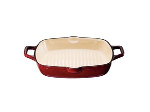 KitchenAid 12-Inch Cast-Iron Square Grill Pan, Garnet