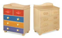 Room Magic Natural 5-Drawer Chest, Star Rocket