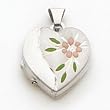 Sterling Silver Floral 15mm Heart Locket with 20 inch Sterling Silver Chain
