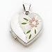 Sterling Silver Floral 15mm Heart Locket with 20 inch Sterling Silver Chain