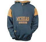 Reebok Michigan Wolverines Quarter Zip Hooded Fleece