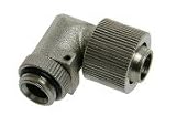 1/4 Thread Rotary 90 Degrees Compression Fitting for 3/8 ID - 1/2 OD Tubing : Silver