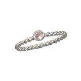 Stackable October Birthstone Ring Rhodium on Sterling Silver Rope Band