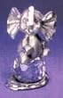 Diamond-Cut Seating Baby Elephant Figurine