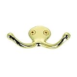 Buy 38 x 77mm Double Wardrobe Metal Hook - Brass by Richelieu