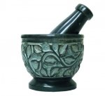 Carved Soap Stone Mortar & Pestle