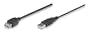 Manhattan, 1 ft. USB 2.0 A Male to A Female Extension Cable, Black