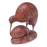 Wood statuette, 'Kiwi Birds'