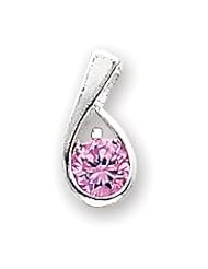 Sterling Silver Pink CZ Pendant