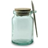 Recycled Green Glass Storage Jar with Spoon and Cork - 17oz