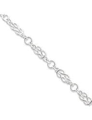 Sterling Silver 7.5inch Polished Fancy Knot-Link Bracelet QH332-7.5"