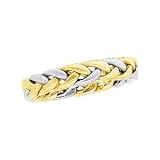 14K Two-Tone Gold Hand-Woven Wedding Band For Men and Women - Sizes 5 - 12.5