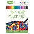 Crayola 58-7713 Fineline Markers 12 Vibrant Colors with Fine Tips