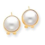 14k 10-11mm Cultured Mabe Pearl Earrings - XMP86